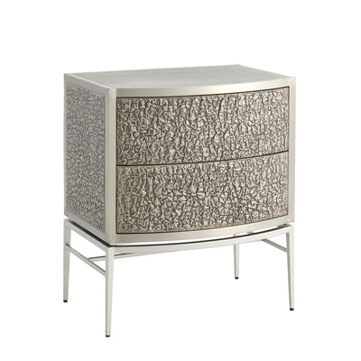 Crinkle Bedside Chest-Global Views-GVSA-7.91133-DressersNickel/Antique Nickel-1-France and Son