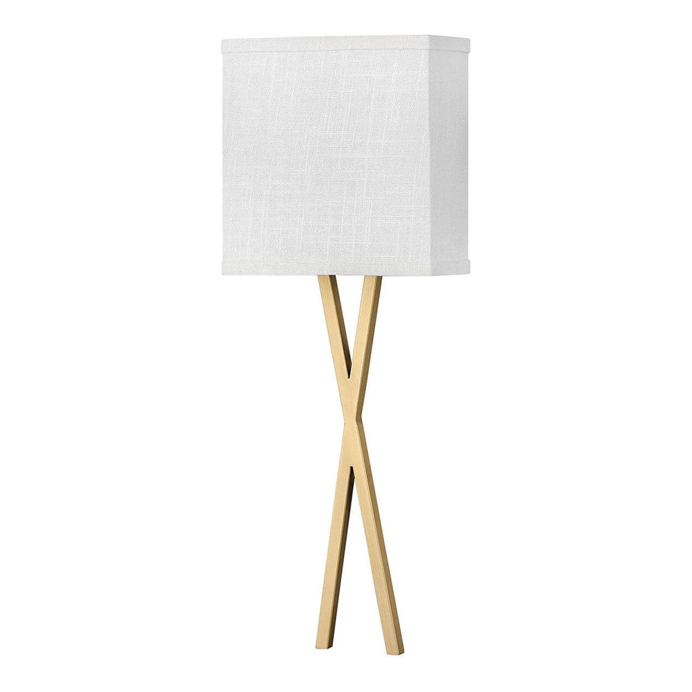 Axis Single Light Sconce-Hinkley Lighting-HINKLEY-41102HB-Outdoor Wall SconcesHeritage brass-Off White Linen-2-France and Son