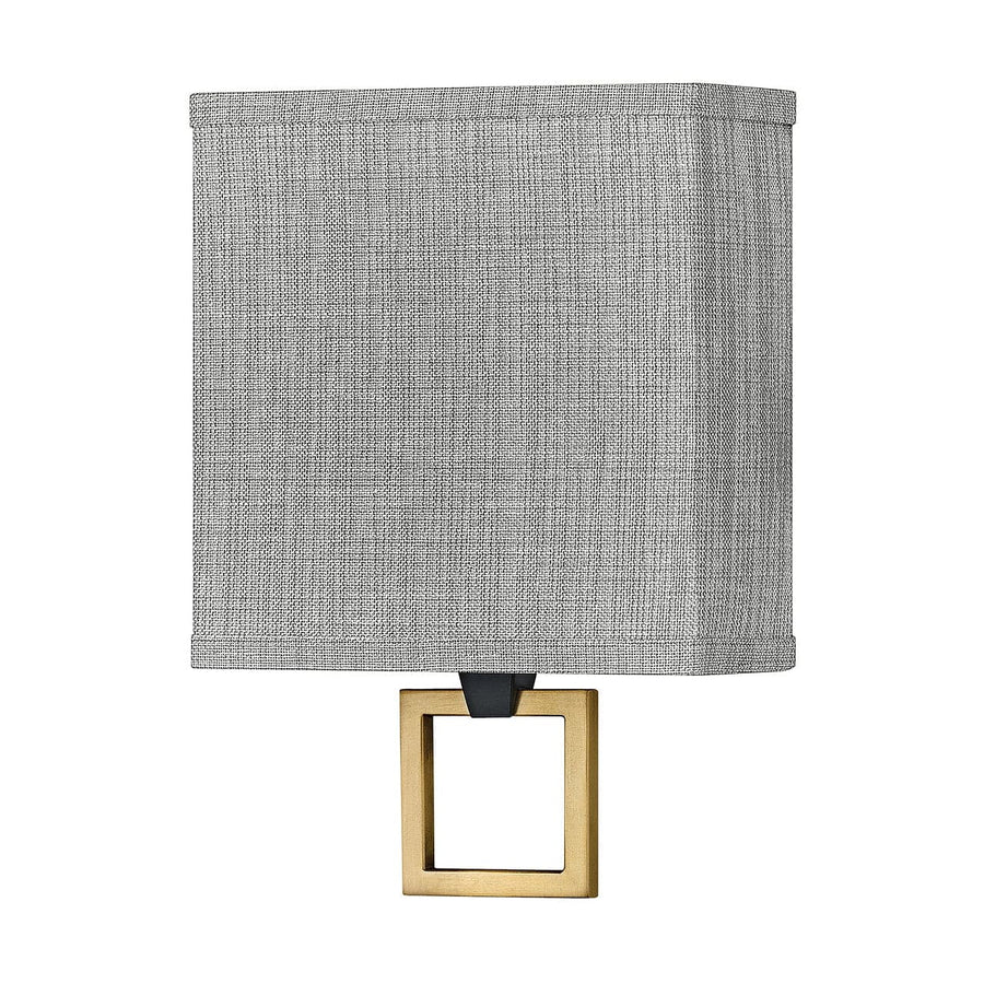 Link Single Light Sconce-Hinkley Lighting-HINKLEY-41301BK-Wall SconcesBlack with Heathered Gray Linen-1-France and Son