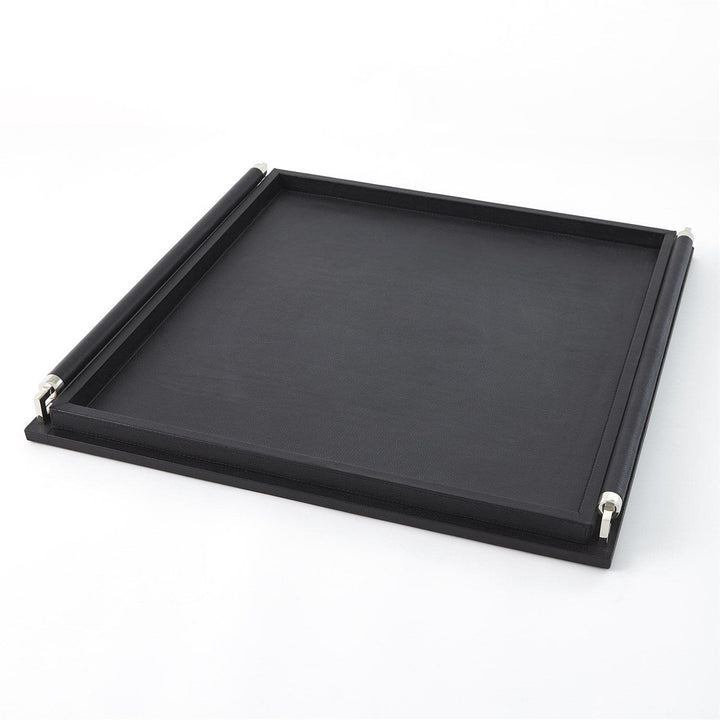 Wrapped Handle Tray-Global Views-GVSA-9.91382-TraysBlack Leather-5-France and Son