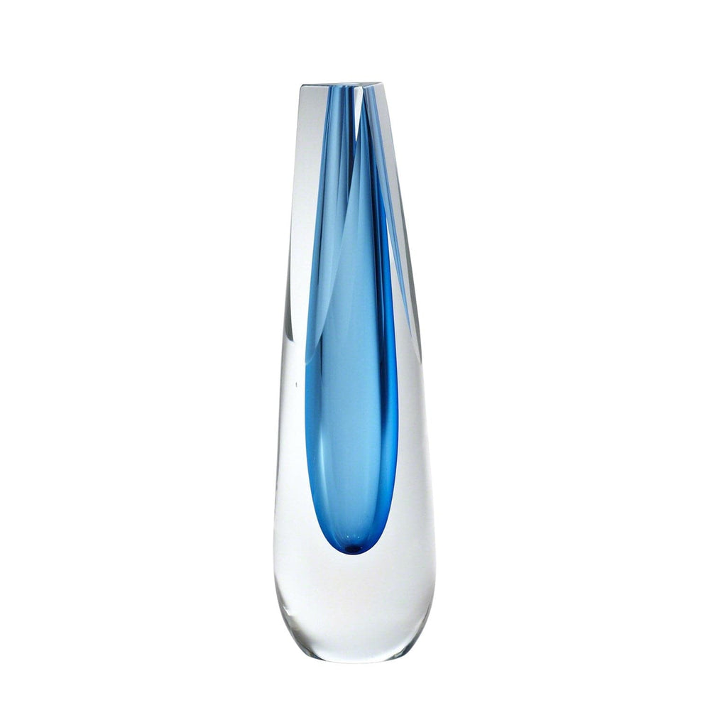 Triangle Cut Glass Vase-Global Views-GVSA-6.60274-VasesCobalt-2-France and Son