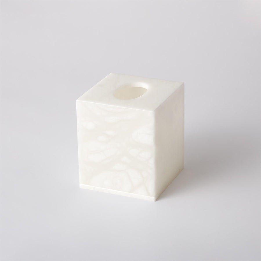 Alabaster Tissue Box-Global Views-GVSA-7.30089-Baskets & Boxes-1-France and Son