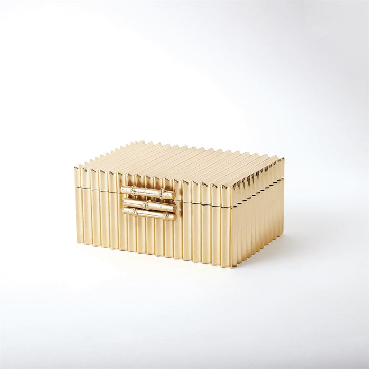 Corrugated Bamboo Box-Global Views-GVSA-9.92035-Baskets & BoxesSmall-Brass-7-France and Son