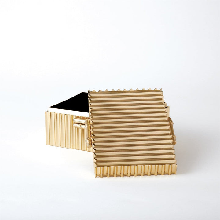 Corrugated Bamboo Box-Global Views-GVSA-9.92036-Baskets & BoxesLarge-Nickel-8-France and Son
