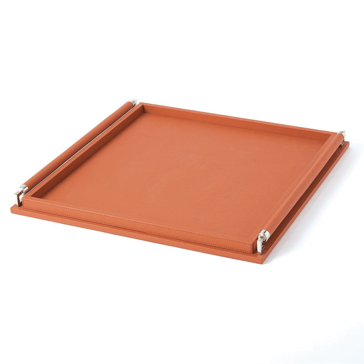 Wrapped Handle Tray-Global Views-GVSA-9.91378-TraysCoral Leather-3-France and Son