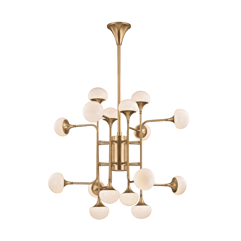 Fleming 16 Light Chandelier Aged Brass-Hudson Valley-HVL-4716-AGB-Chandeliers-1-France and Son