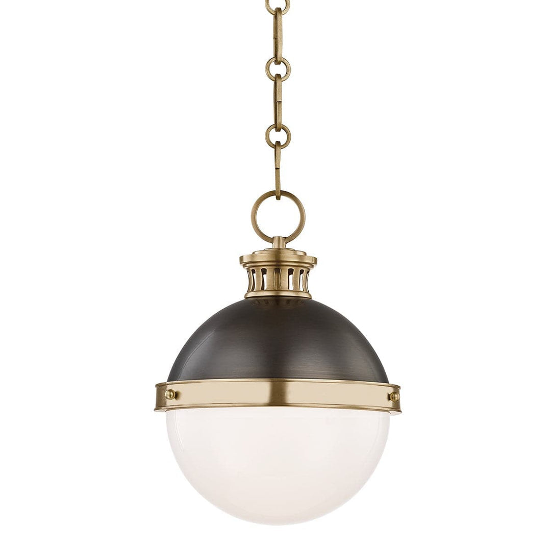 Latham Pendant Small-Hudson Valley-HVL-4019-ADB-PendantsAged/Antique Distressed Bronze-1-France and Son