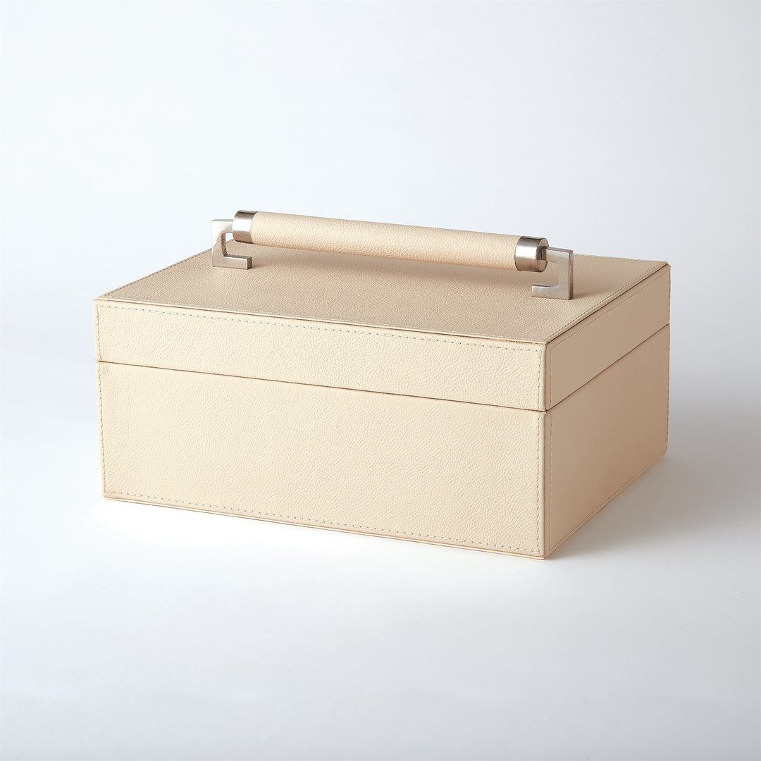 Wrapped Leather Handle Box-Global Views-GVSA-9.92596-Baskets & BoxesIvory-1-France and Son