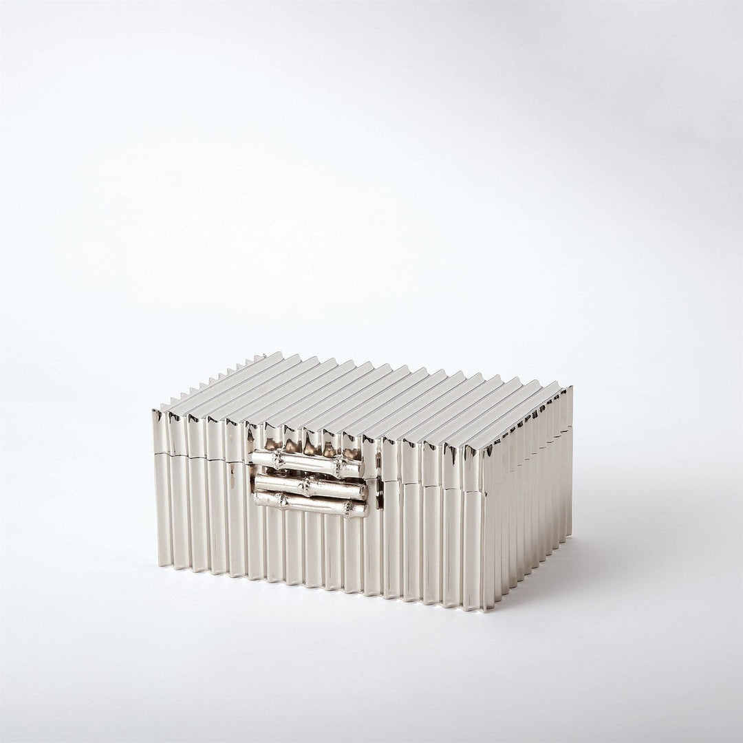 Corrugated Bamboo Box-Global Views-GVSA-9.92037-Baskets & BoxesSmall-Nickel-3-France and Son