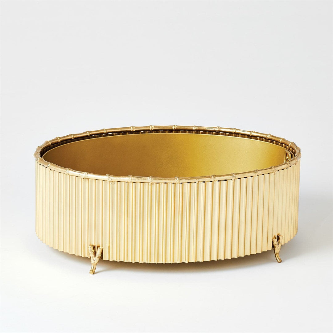 Corrugated Bamboo Cachepot-Global Views-GVSA-9.91953-PlantersLarge-Brass-3-France and Son