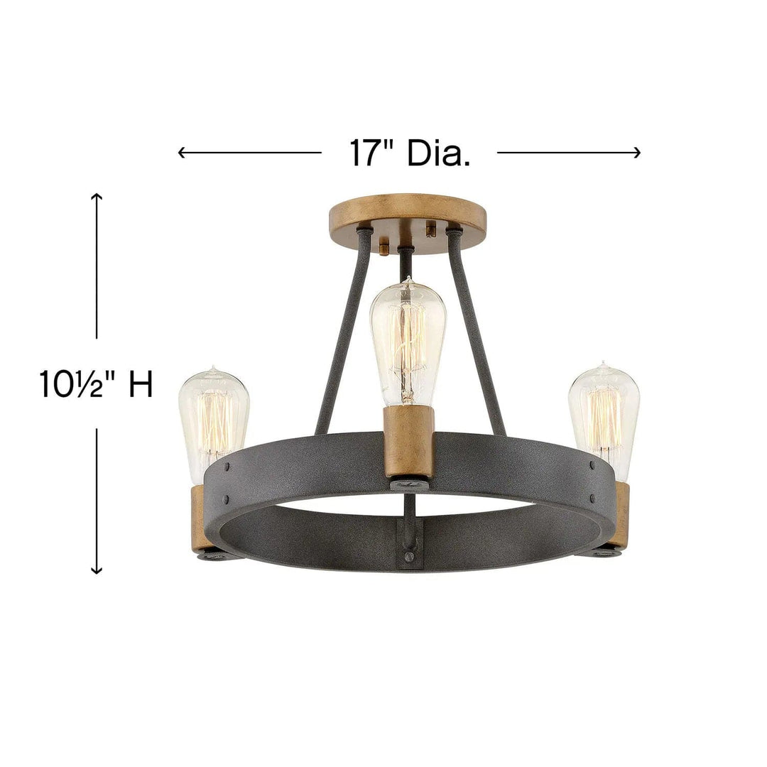 Foyer Silas - Small Semi-Flush Mount-Hinkley Lighting-HINKLEY-4263DZ-Flush Mounts-2-France and Son