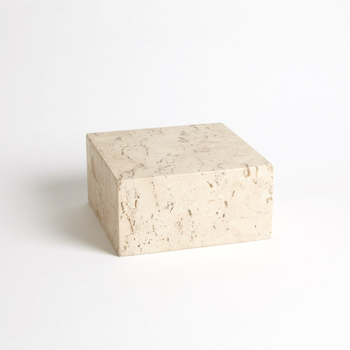 Travertine Collection-Global Views-GVSA-7.70017-Decorative ObjectsLarge-Travertine Cube Riser-5-France and Son