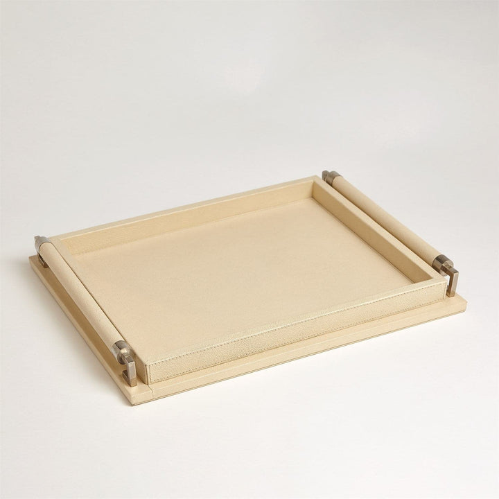 Wrapped Handle Tray-Global Views-GVSA-9.91377-TraysSmall-Ivory Leather-7-France and Son