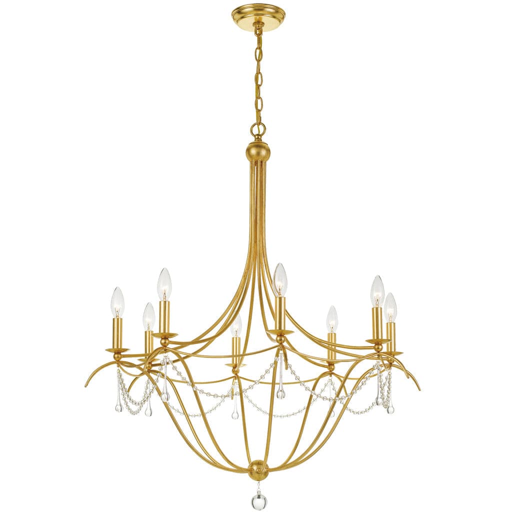 Metro 8 Light Crystal Beads Chandelier-Crystorama Lighting Company-CRYSTO-428-GA-Chandeliers-1-France and Son