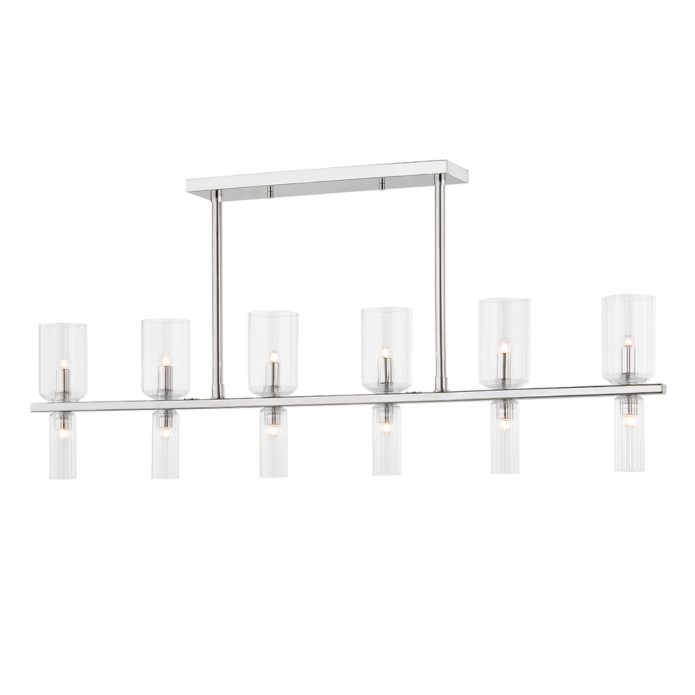 Tabitha 12 Light Linear Chandelier-Mitzi-HVL-H384912-PN-ChandeliersPolished Nickel-2-France and Son