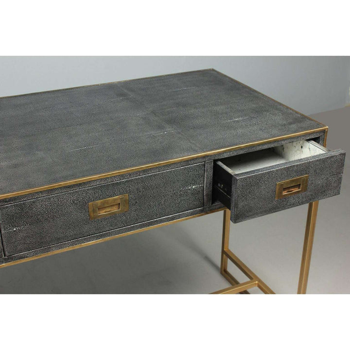 Grey Leather Shagreen Desk-SARREID-SARREID-40466-Desks-4-France and Son