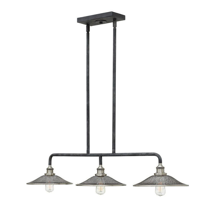 Chandelier Rigby - Three Light Linear-Hinkley Lighting-HINKLEY-4364DZ-ChandeliersAged Zinc-1-France and Son