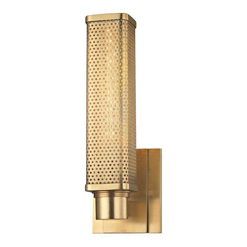 Gibbs 1 Light Wall Sconce-Hudson Valley-HVL-7031-AGB-Wall LightingAged Brass-1-France and Son