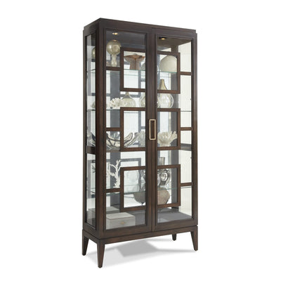 Rhodes Curio Cabinet-Hickory White-HICW-440-41-Bookcases & Cabinets-1-France and Son