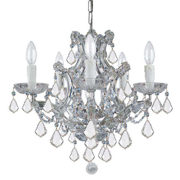 Maria Theresa 6 Light Mini Chandelier-Crystorama Lighting Company-CRYSTO-4405-CH-CL-MWP-ChandeliersChrome-Clear Crystal-1-France and Son