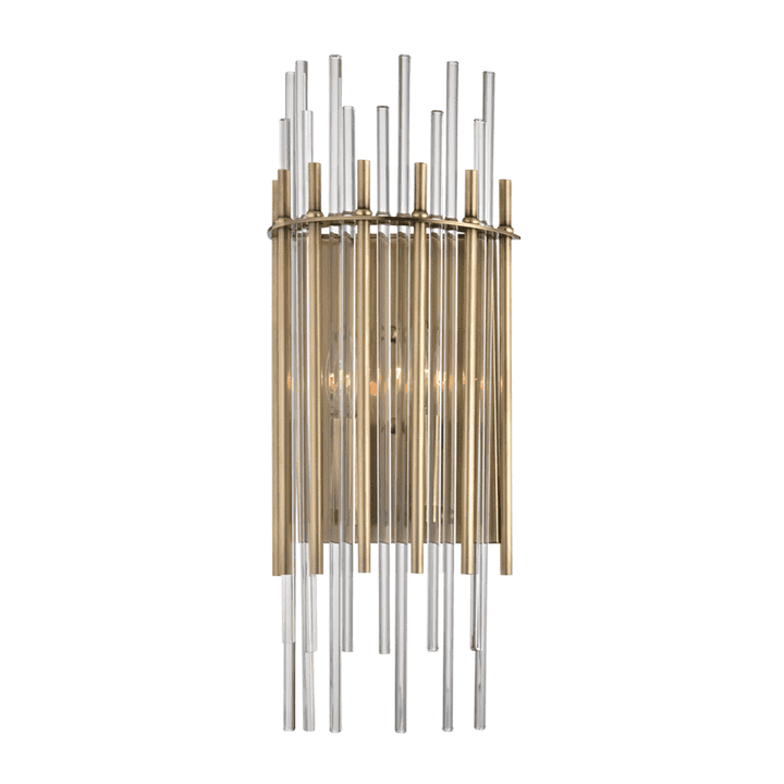 Wallis 2 Light Wall Sconce-Hudson Valley-HVL-6300-AGB-Wall LightingAged Brass-1-France and Son