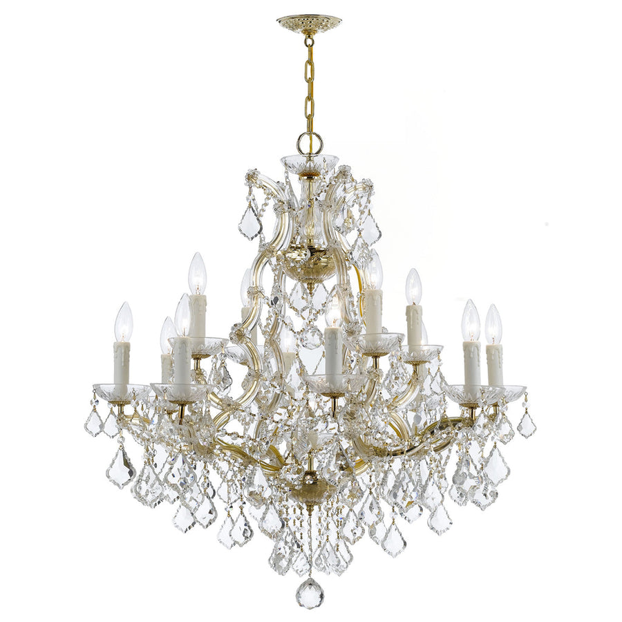 Maria Theresa 13 Light Crystal Chandelier-Crystorama Lighting Company-CRYSTO-4412-GD-CL-MWP-Chandeliers-1-France and Son