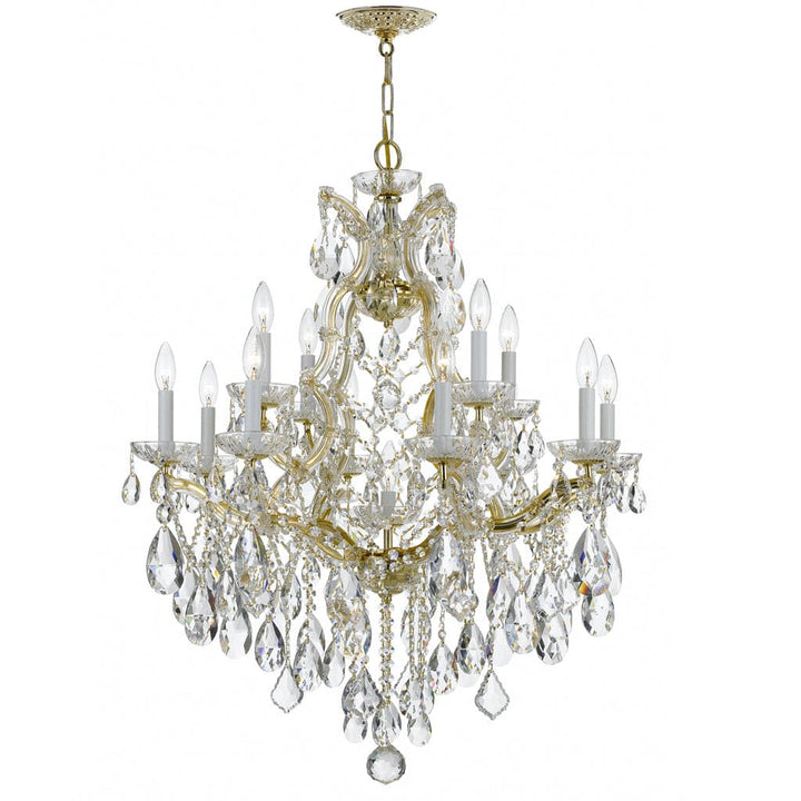 Maria Theresa 13 Light Crystal Chandelier-Crystorama Lighting Company-CRYSTO-4413-GD-CL-MWP-ChandeliersGold-2-France and Son