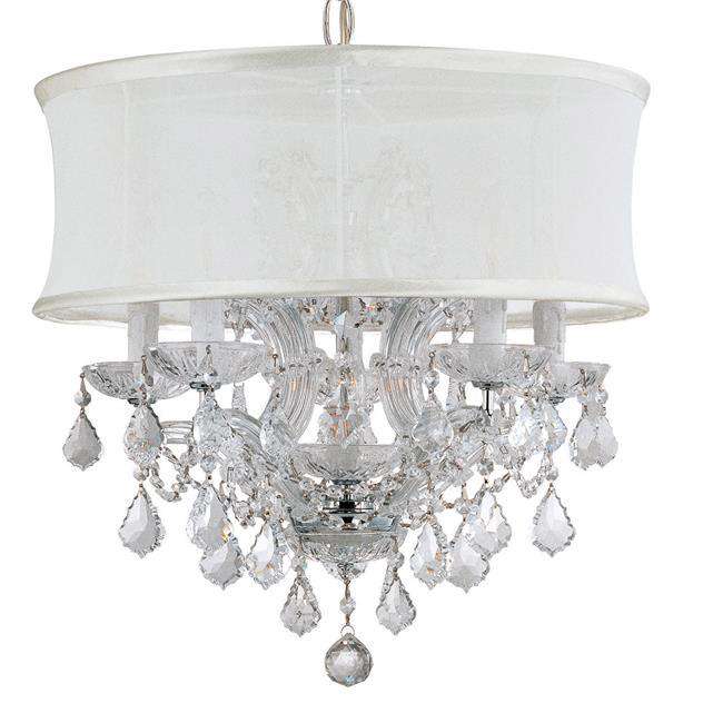 Brentwood 6 Light Crystal Chrome Drum Shade Mini Chandelier II-Crystorama Lighting Company-CRYSTO-4415-CH-SMW-CLS-Chandeliers-3-France and Son