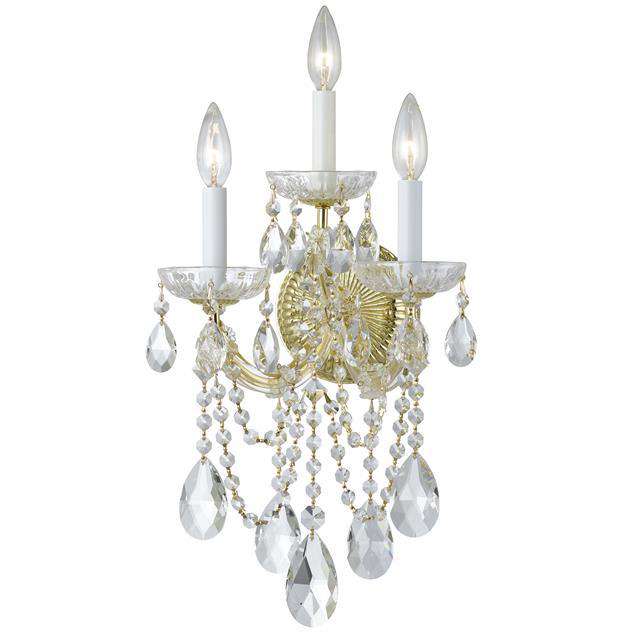 Maria Theresa 3 Light Sconce I-Crystorama Lighting Company-CRYSTO-4423-CH-CL-MWP-Wall LightingSilver-Clear Crystal-4-France and Son