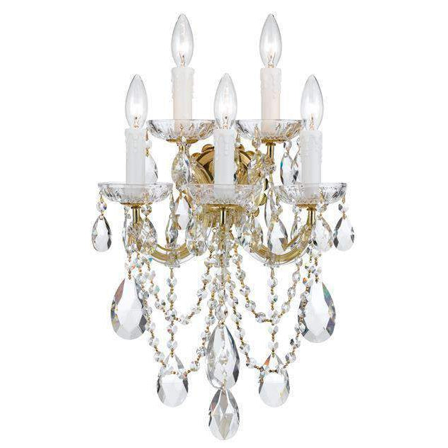 Maria Theresa 5 Light Sconce-Crystorama Lighting Company-CRYSTO-4425-GD-CL-MWP-Wall LightingGold-Clear Crystal-2-France and Son