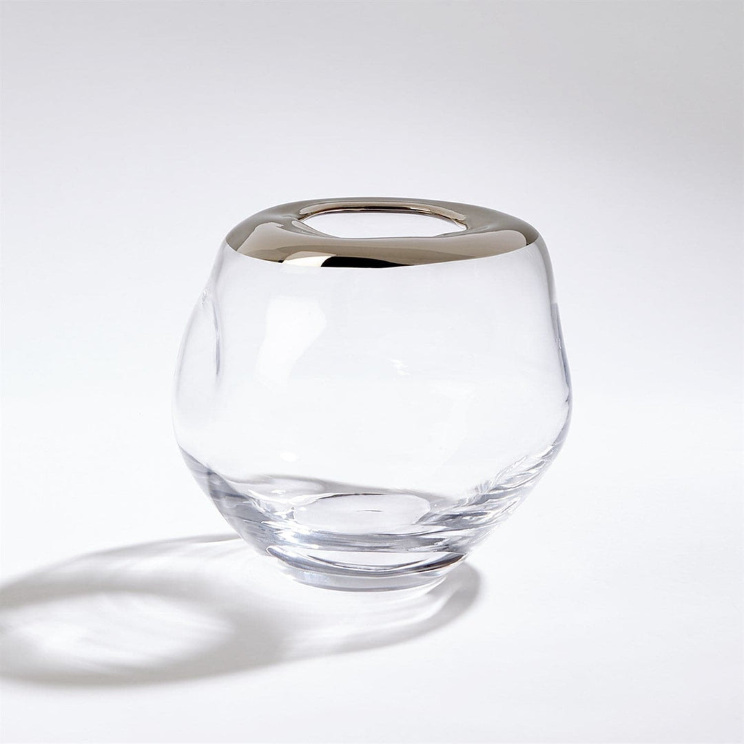 Organic Formed Vase-Global Views-GVSA-EN6.60007-VasesSmall-Platinum Rim-7-France and Son