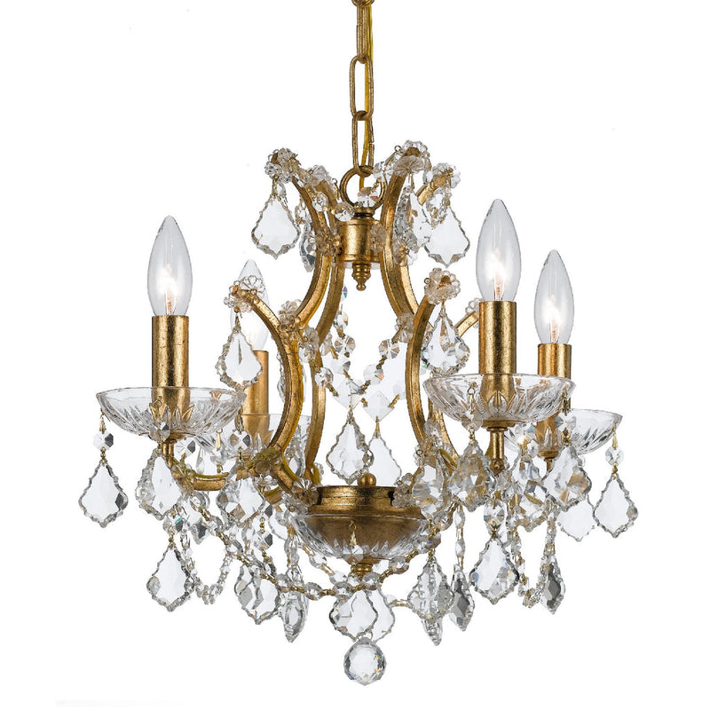 Filmore Chandelier - Antique Gold-Crystorama Lighting Company-CRYSTO- 4454-GA-CL-MWP-Chandeliers4 Lights-14-France and Son