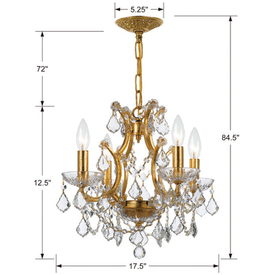 Filmore Chandelier - Antique Gold-Crystorama Lighting Company-CRYSTO- 4454-GA-CL-MWP-Chandeliers4 Lights-16-France and Son