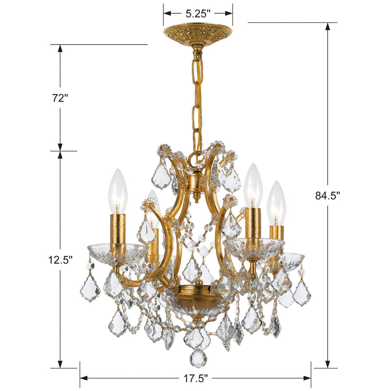 Filmore Chandelier - Antique Gold-Crystorama Lighting Company-CRYSTO- 4454-GA-CL-MWP-Chandeliers4 Lights-16-France and Son