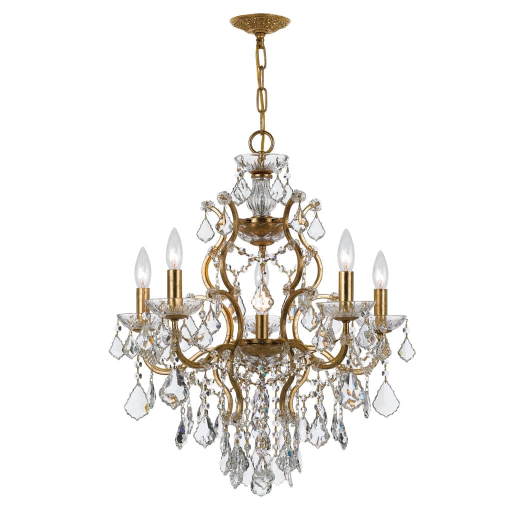 Filmore Chandelier - Antique Gold-Crystorama Lighting Company-CRYSTO-4455-GA-CL-MWP-Chandeliers6 Lights-6-France and Son