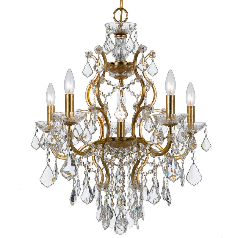 Filmore Chandelier - Antique Gold-Crystorama Lighting Company-CRYSTO- 4454-GA-CL-MWP-Chandeliers4 Lights-10-France and Son