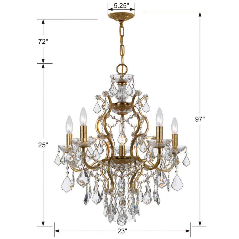 Filmore Chandelier - Antique Gold-Crystorama Lighting Company-CRYSTO- 4454-GA-CL-MWP-Chandeliers4 Lights-13-France and Son