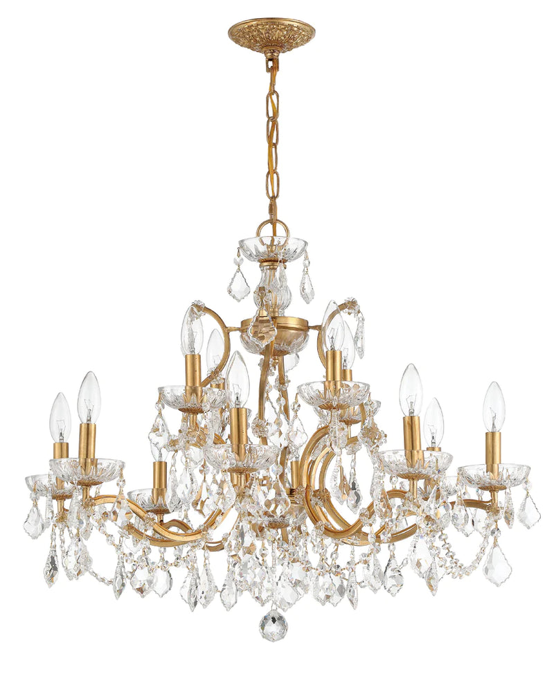 Filmore Chandelier - Antique Gold-Crystorama Lighting Company-CRYSTO- 4454-GA-CL-MWP-Chandeliers4 Lights-9-France and Son