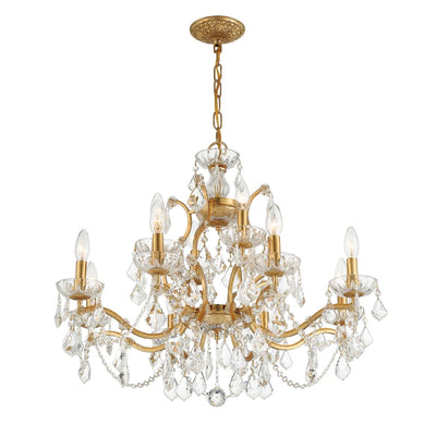 Filmore Chandelier - Antique Gold-Crystorama Lighting Company-CRYSTO- 4454-GA-CL-MWP-Chandeliers4 Lights-1-France and Son