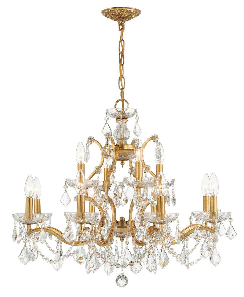 Filmore Chandelier - Antique Gold-Crystorama Lighting Company-CRYSTO- 4454-GA-CL-MWP-Chandeliers4 Lights-3-France and Son