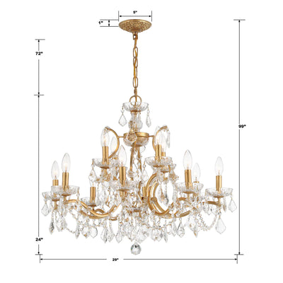 Filmore Chandelier - Antique Gold-Crystorama Lighting Company-CRYSTO- 4454-GA-CL-MWP-Chandeliers4 Lights-4-France and Son