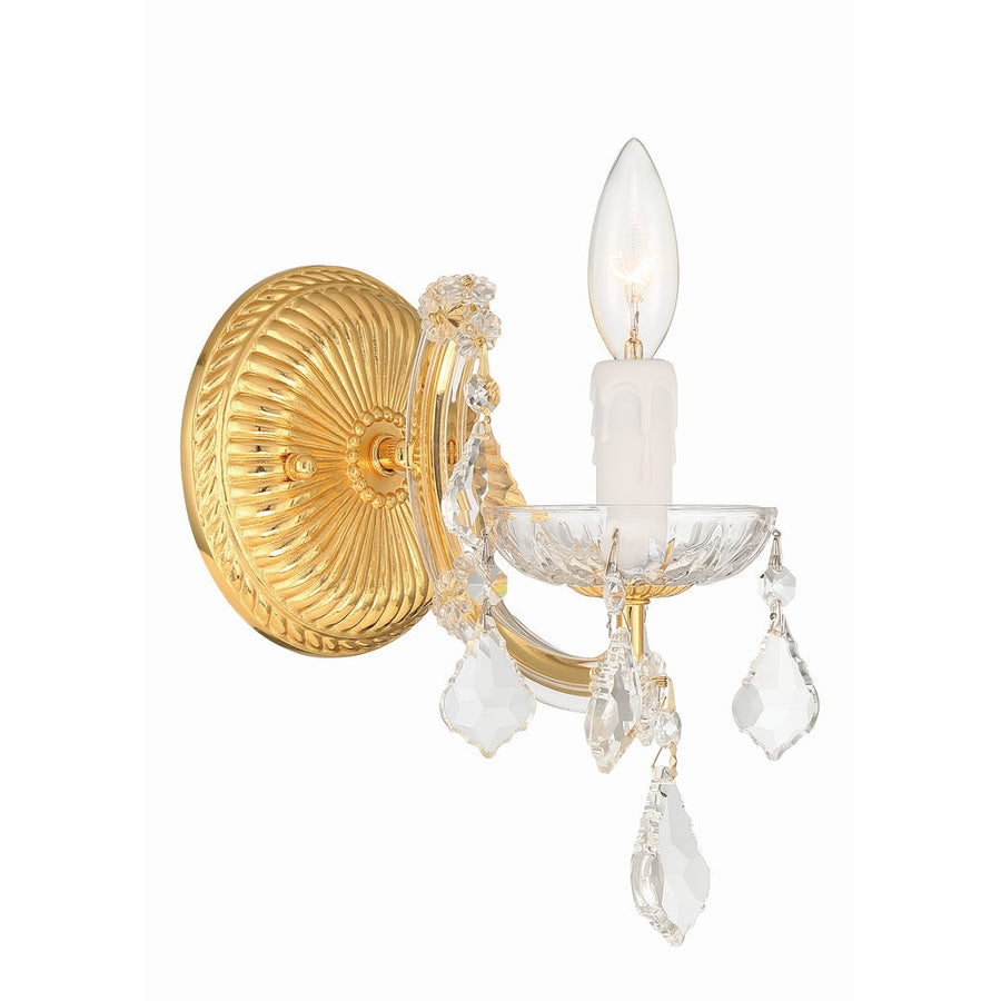 Maria Theresa 1 Light Hand Cut Crystal Gold Sconce-Crystorama Lighting Company-CRYSTO-4471-GD-CL-MWP-Outdoor Wall Sconces-1-France and Son
