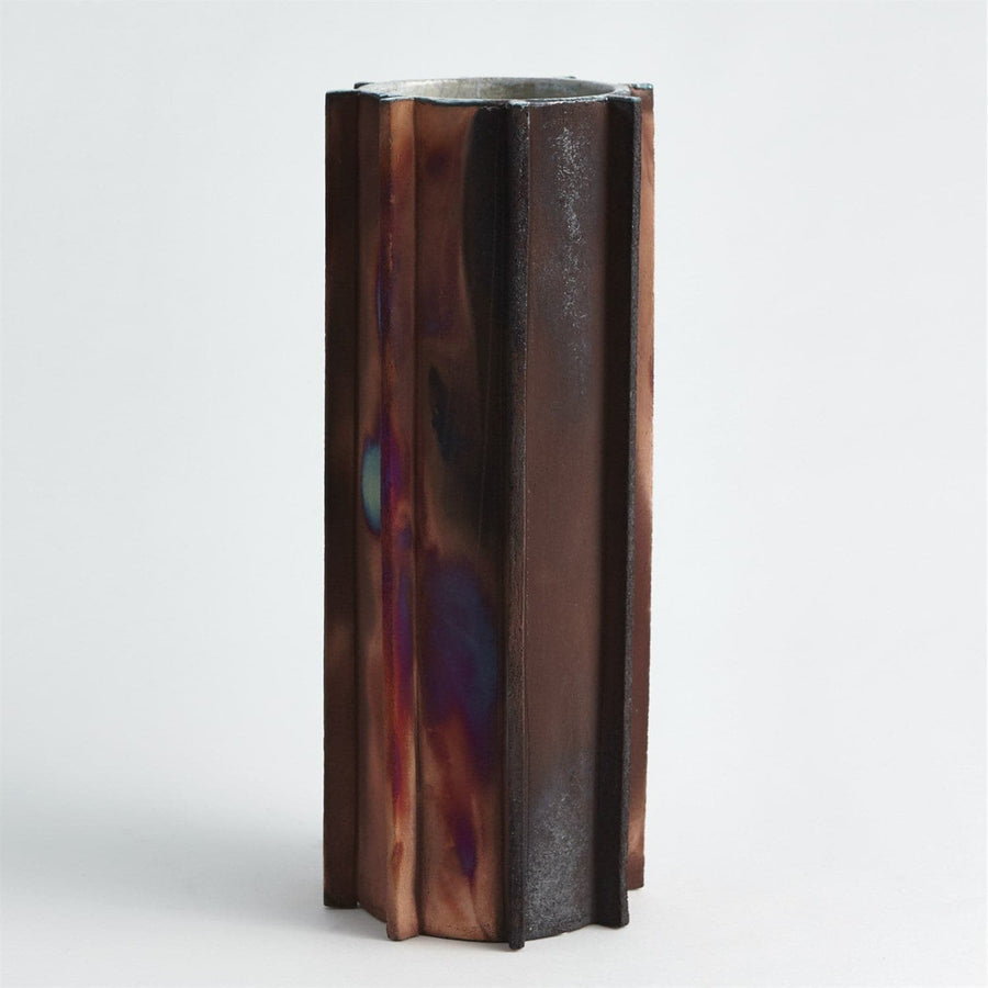 Ribbed Raku Vase-Global Views-GVSA-7.10430-Vases-1-France and Son