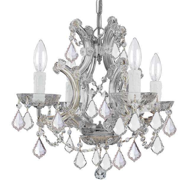 Maria Theresa 4 Light Mini Chandelier-Crystorama Lighting Company-CRYSTO-4474-CH-CL-MWP-ChandeliersChrome-Clear Crystal-1-France and Son