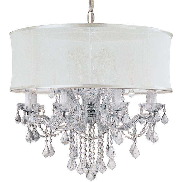 Brentwood 12 Light Smooth Shade Chrome Chandelier - Swarovski Strass-Crystorama Lighting Company-CRYSTO-4489-CH-SMW-CLS-Chandeliers-2-France and Son