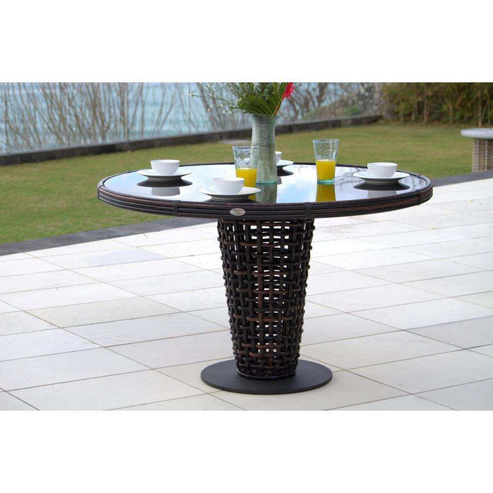 Dynasty Round Dining Table by Skyline Design-Skyline Design-SKYLINE-22461-BM-Set-Outdoor Dining TablesBlack Mushroom-3-France and Son