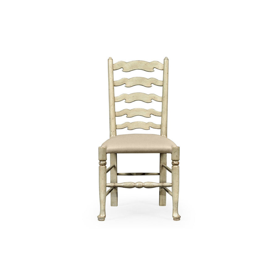 Traditional Ladderback Grey Painted Dining Side Chair-Jonathan Charles-JCHARLES-492296-SC-PCS-F001-Dining Chairs-1-France and Son