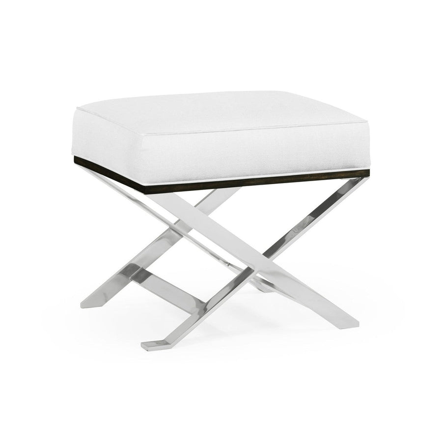 Contemporary White Stainless Steel Stool-Jonathan Charles-JCHARLES-500233-STW-DCOM-Stools & Ottomans-1-France and Son