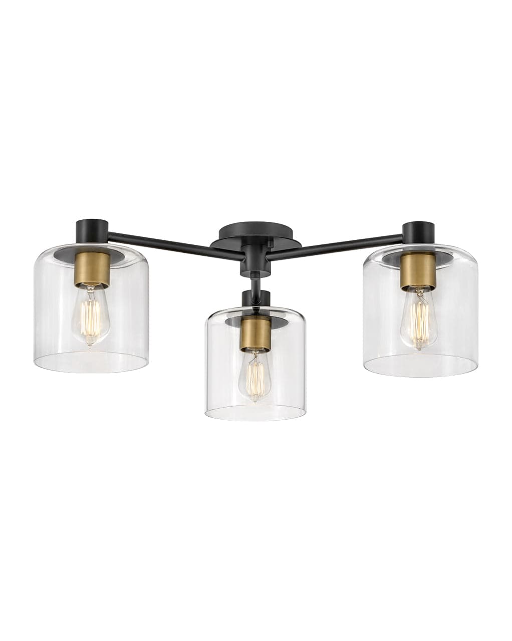 Foyer Axel Large Semi - Flush Mount-Hinkley Lighting-HINKLEY-4514BK-Flush MountsBlack-2-France and Son