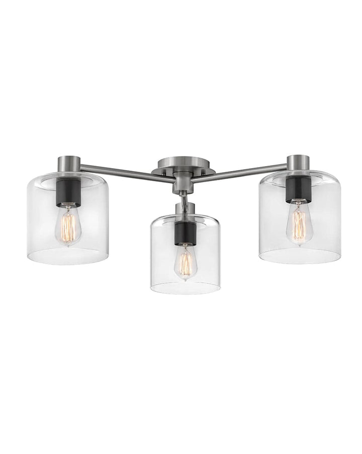 Foyer Axel Large Semi - Flush Mount-Hinkley Lighting-HINKLEY-4514BN-Flush MountsBrushed Nickel-3-France and Son